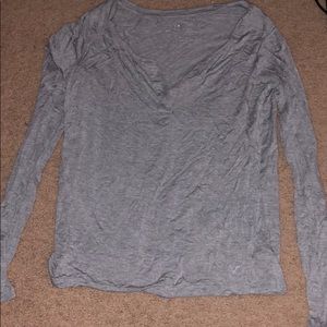 Grey American Eagle Long Sleeve Top